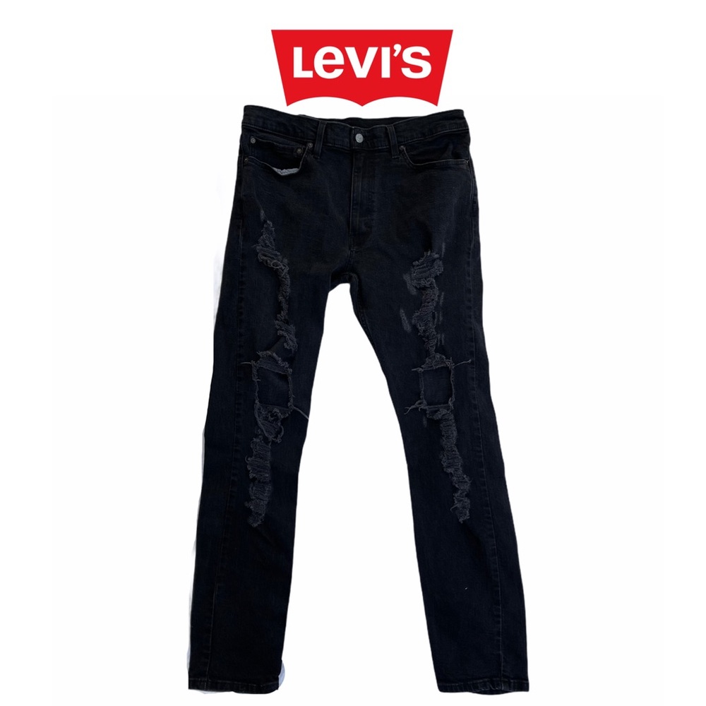 Levis 512 Jeans 36x34 Men Black Denim Skinny